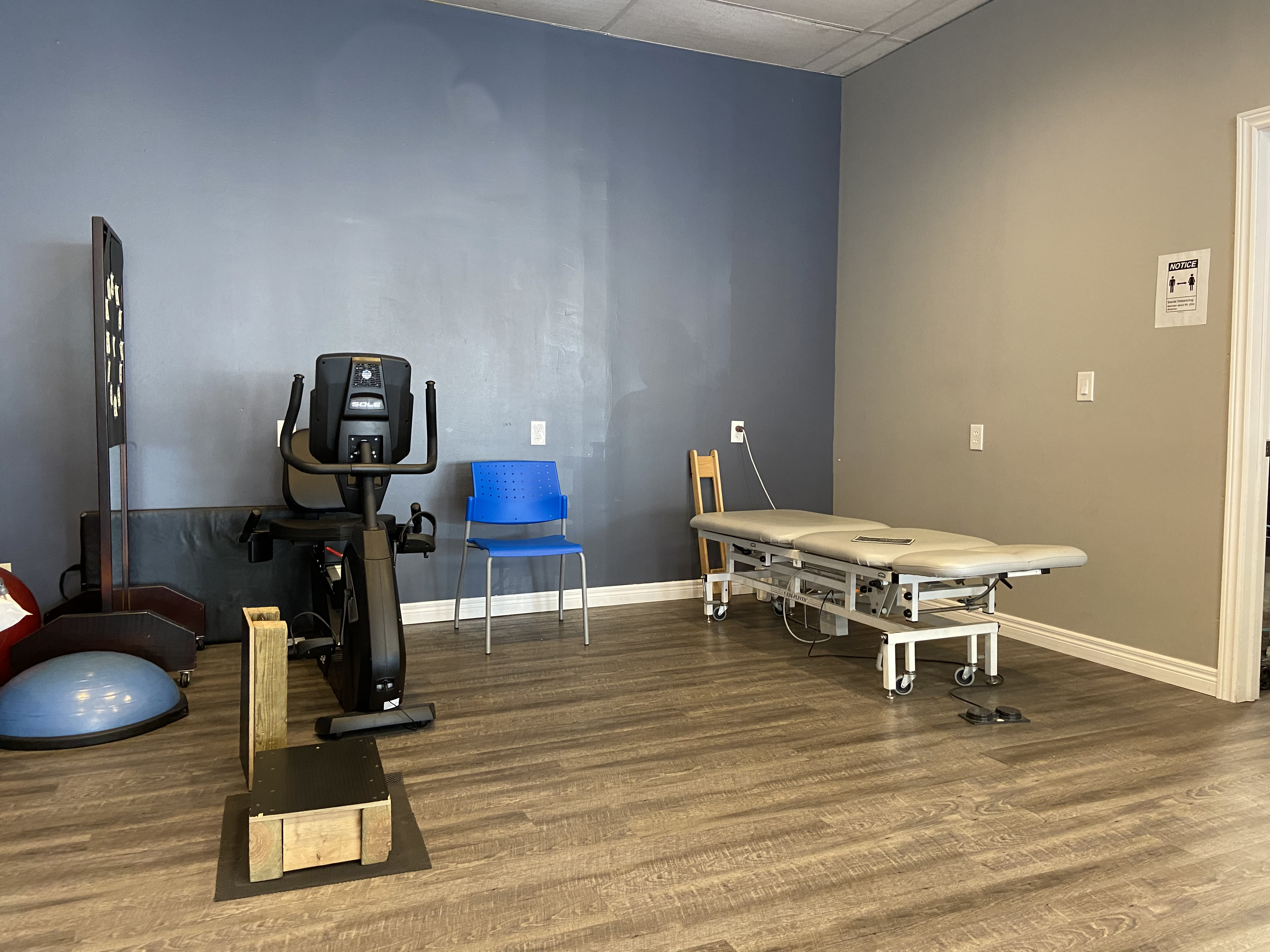 Close-up of therapeutic equipment in a clean clinical setting